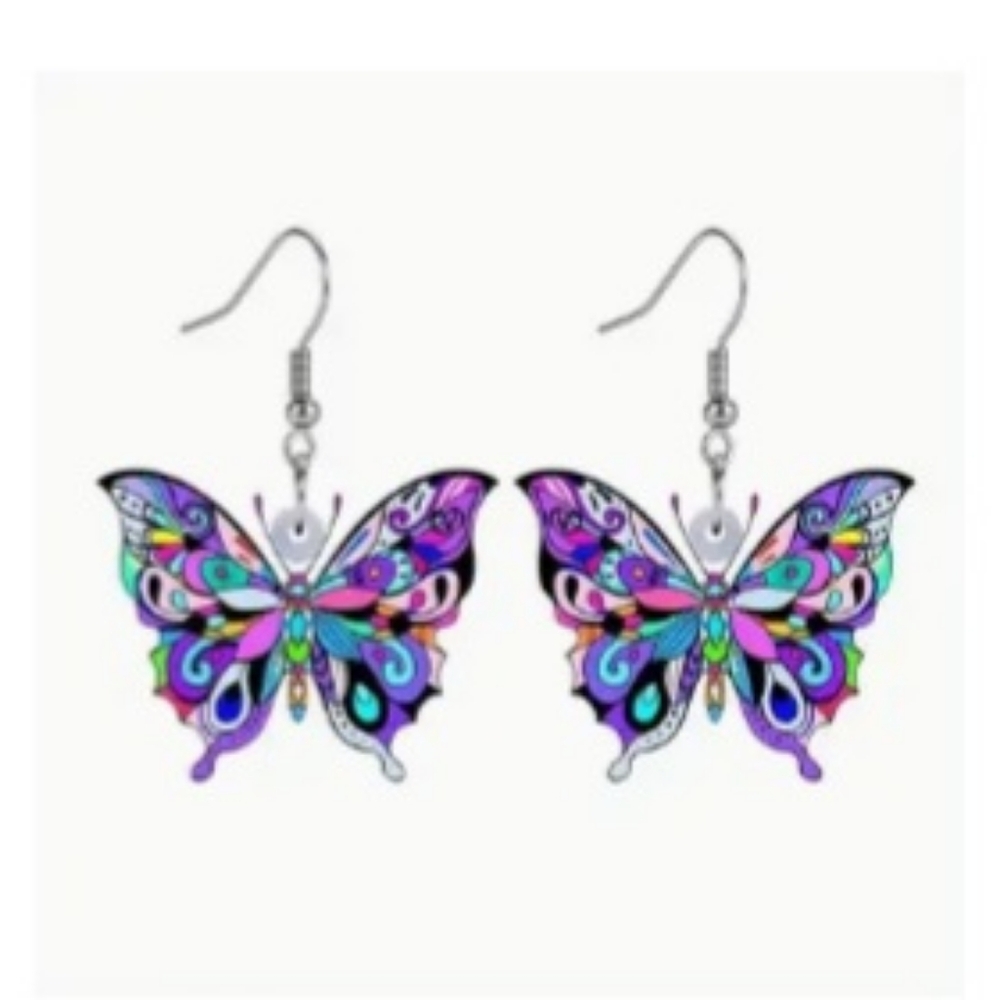 Elegant Acrylic Butterfly Dangle Earrings by Stizzo